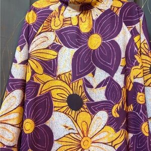 Floral Purple and Yellow Top
